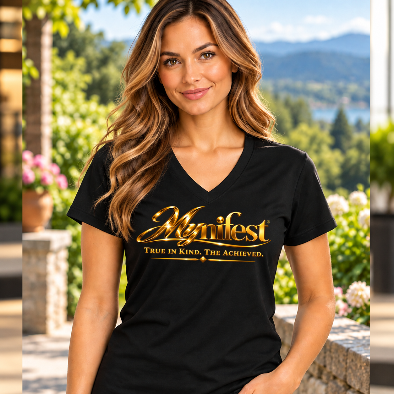 Mynifest Women's Black V-Neck T-Shirt